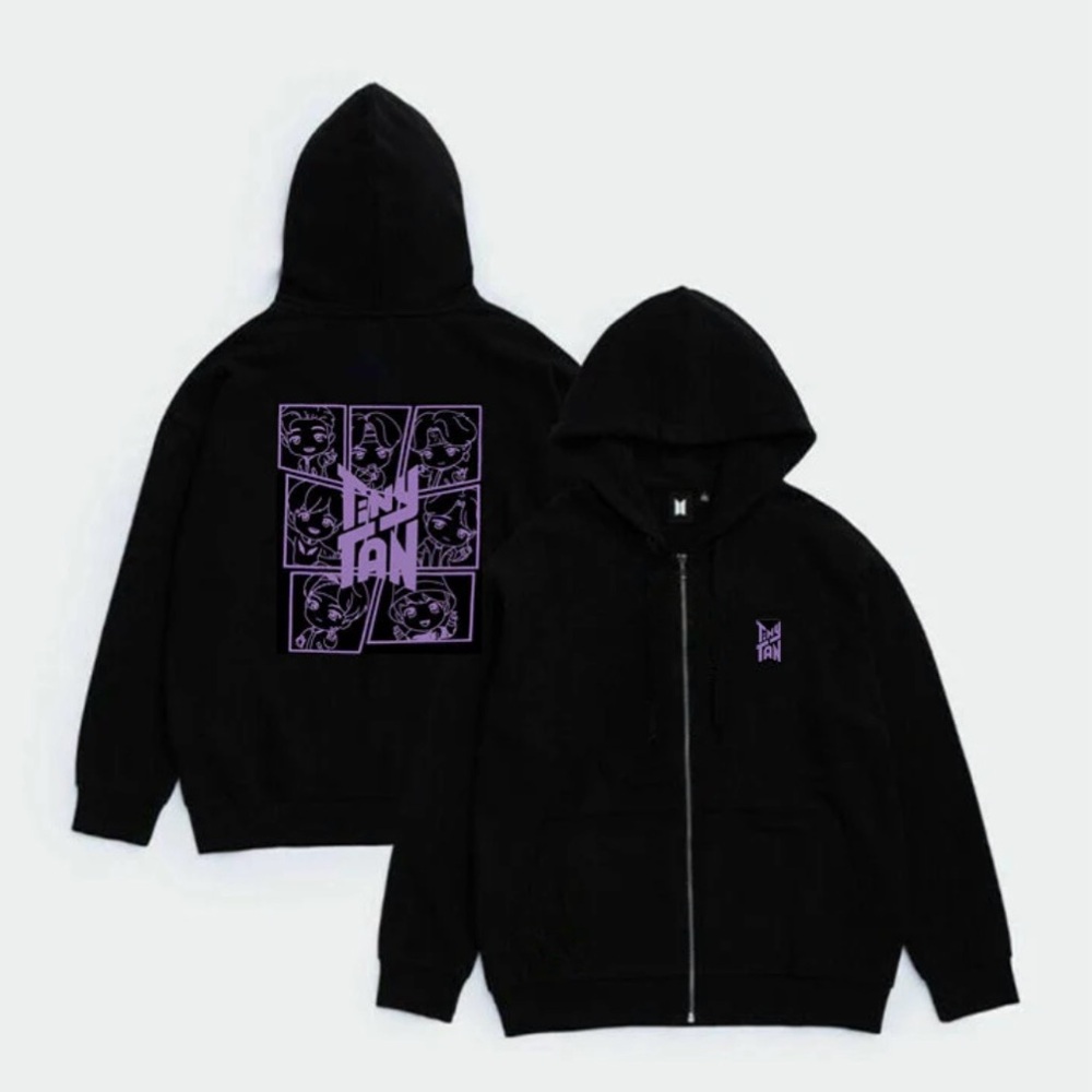 BTS Official Tiny Tan Zip-Up Hoodie Women’s Size XL